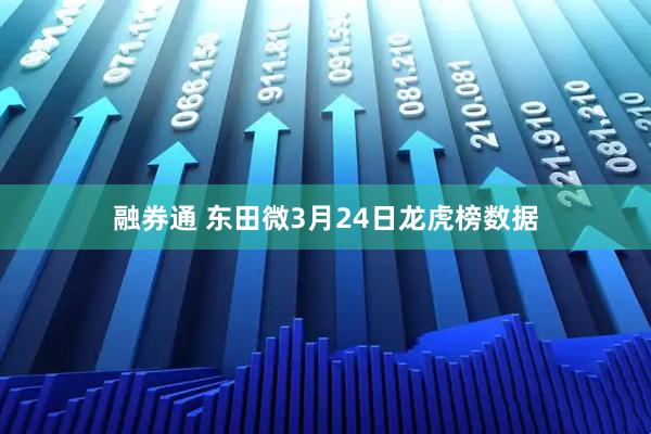 融券通 东田微3月24日龙虎榜数据