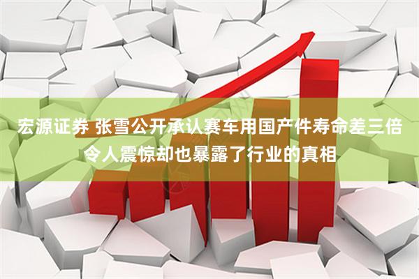 宏源证券 张雪公开承认赛车用国产件寿命差三倍令人震惊却也暴露了行业的真相