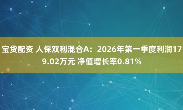 宝货配资 人保双利混合A：2026年第一季度利润179.02万元 净值增长率0.81%